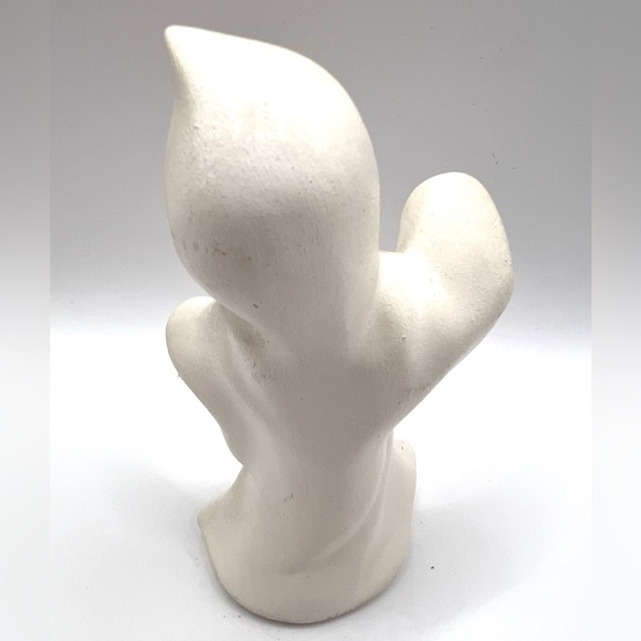 Handmade Ceramic Pottery Mold Halloween White Ghost Spooky Face 4.5 in Height - Picture 5 of 7